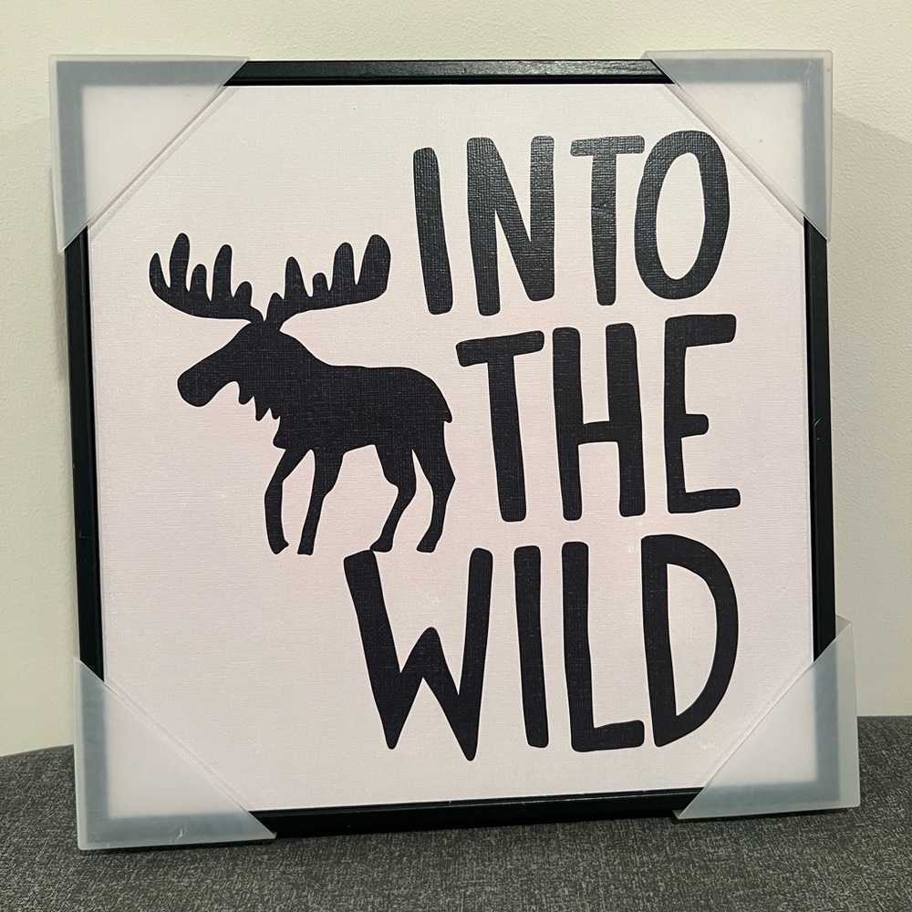 Into the Wild Wall Art - Black and White farmhouse decor /12x12in